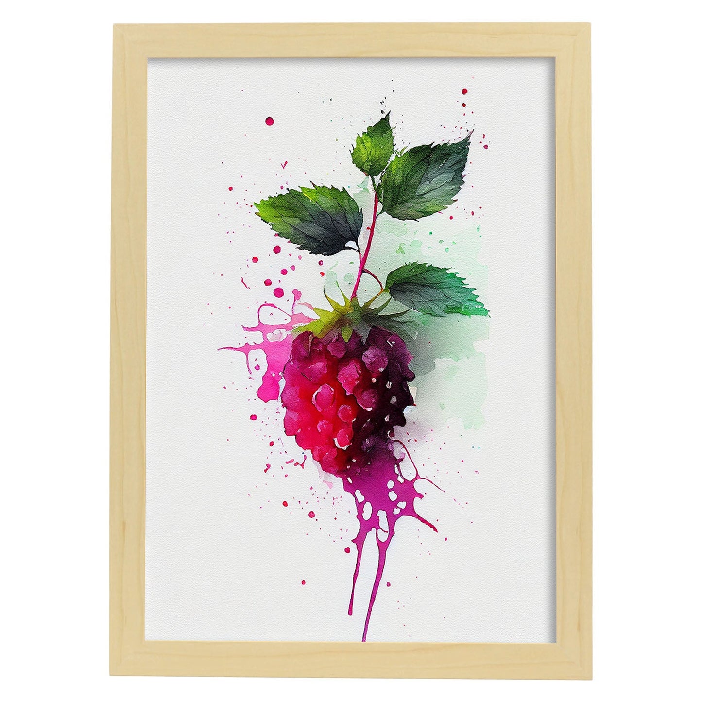 Nacnic minimalist Loganberry. Aesthetic Wall Art Prints for Bedroom or Living Room Design.-Artwork-Nacnic-A4-Marco Madera Clara-Nacnic Estudio SL