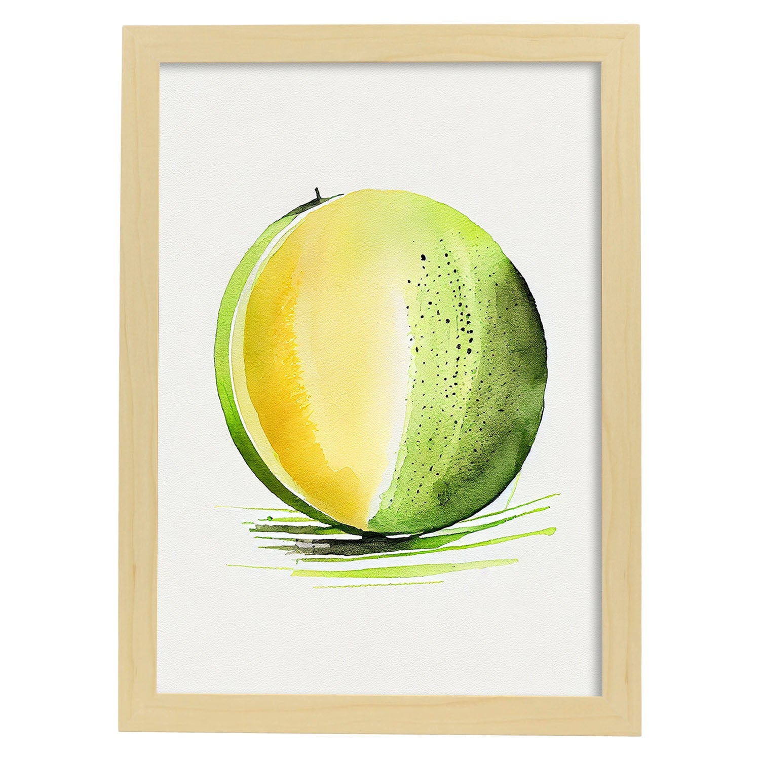 Nacnic minimalist Melon_1. Aesthetic Wall Art Prints for Bedroom or Living Room Design.-Artwork-Nacnic-A4-Marco Madera Clara-Nacnic Estudio SL