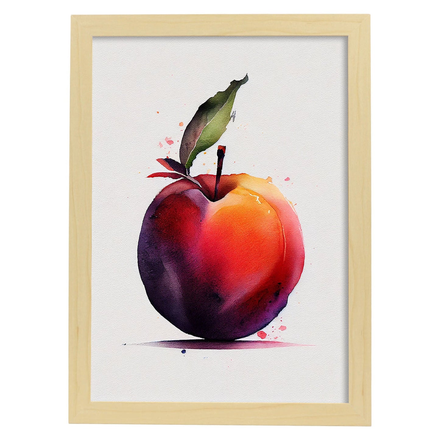 Nacnic minimalist Plumcot_2. Aesthetic Wall Art Prints for Bedroom or Living Room Design.-Artwork-Nacnic-A4-Marco Madera Clara-Nacnic Estudio SL