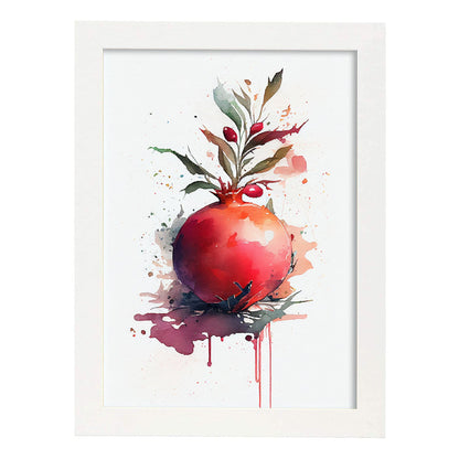 Nacnic minimalist Pomegranate_1. Aesthetic Wall Art Prints for Bedroom or Living Room Design.-Artwork-Nacnic-A4-Marco Blanco-Nacnic Estudio SL