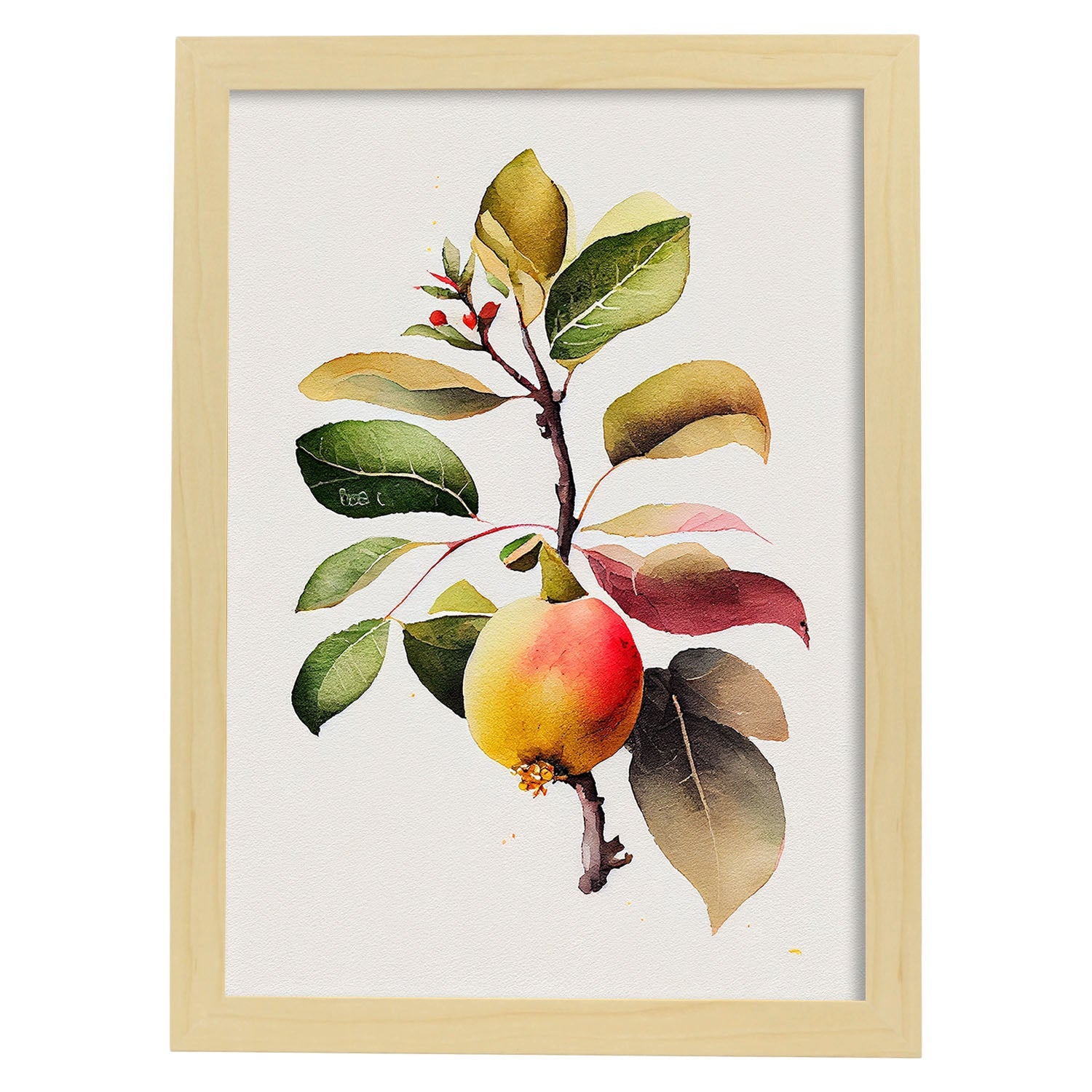 Nacnic minimalist Quince_1. Aesthetic Wall Art Prints for Bedroom or Living Room Design.-Artwork-Nacnic-A4-Marco Madera Clara-Nacnic Estudio SL