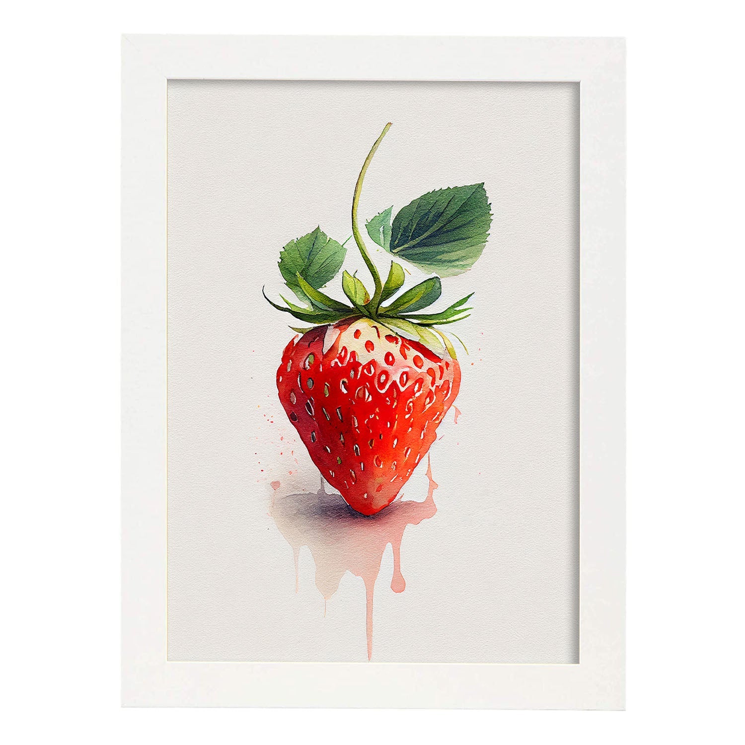 Nacnic minimalist Strawberry_1. Aesthetic Wall Art Prints for Bedroom or Living Room Design.-Artwork-Nacnic-A4-Marco Blanco-Nacnic Estudio SL