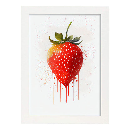 Nacnic minimalist Strawberry_2. Aesthetic Wall Art Prints for Bedroom or Living Room Design.-Artwork-Nacnic-A4-Marco Blanco-Nacnic Estudio SL