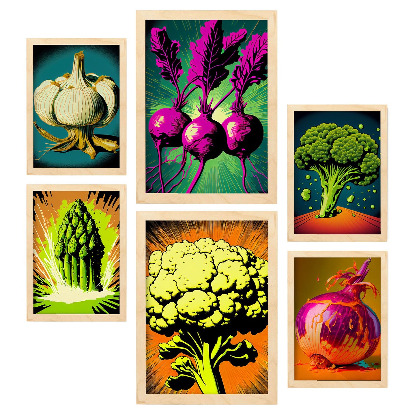 Nacnic Láminas Pop Art de Verduras Set_3