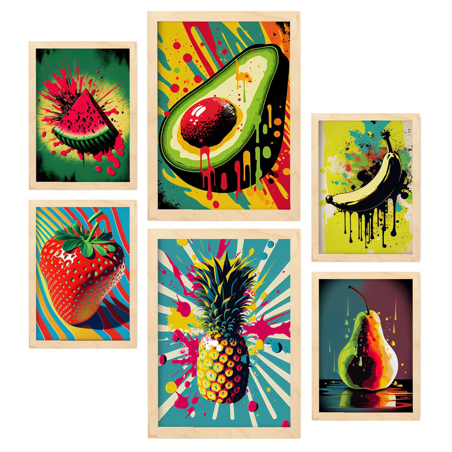 Conjunto Pop Art Verduras Nacnic Laminas