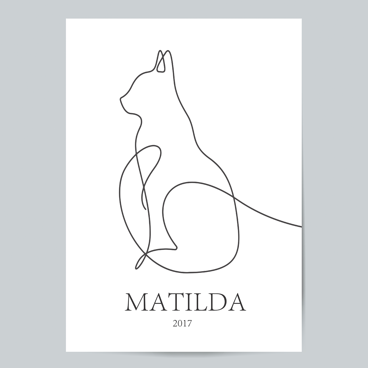 Lámina Personalizada Gato Con Su Conmbre Y Nacimiento Regalo De Diseño Para Momentos Unicos. Ideal Para Eventos. Cumpleaños, Aniversarios, Nacimientos