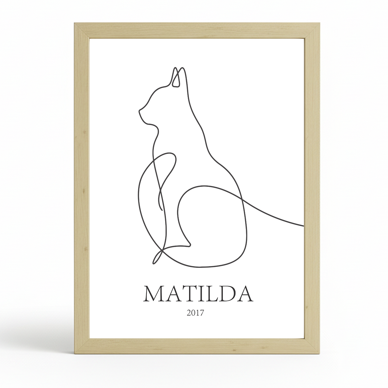 Lámina Personalizada Gato Con Su Conmbre Y Nacimiento Regalo De Diseño Para Momentos Unicos. Ideal Para Eventos. Cumpleaños, Aniversarios, Nacimientos