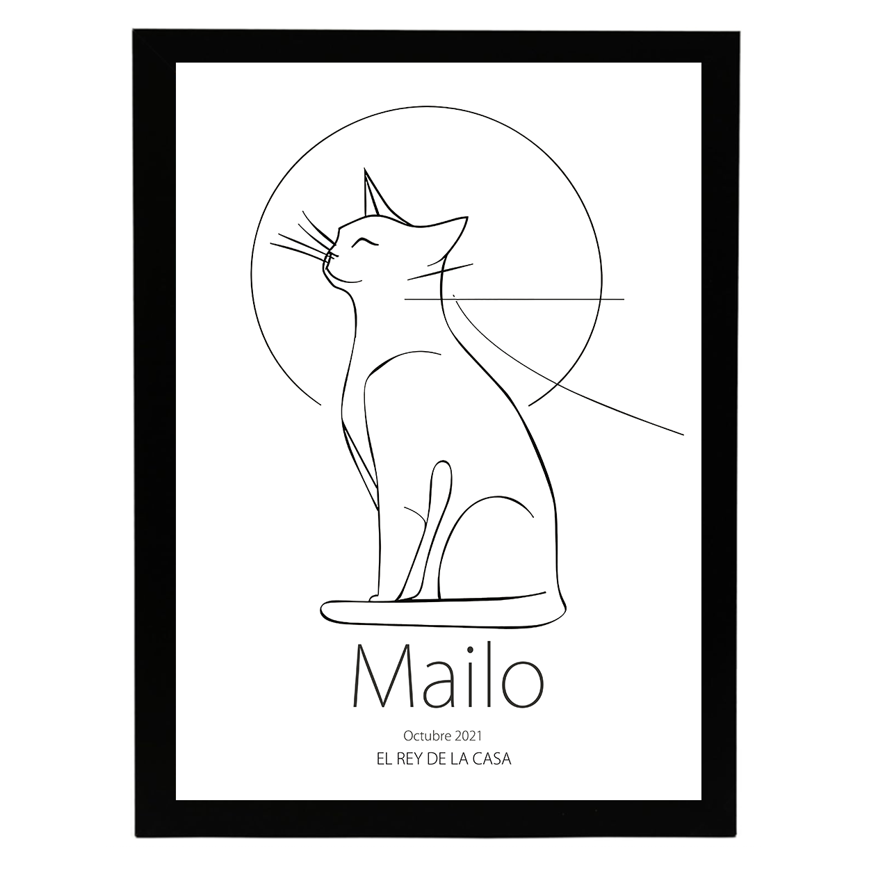 Lámina Personalizada Gato Regalo De Diseño Para Momentos Unicos. Ideal Para Eventos. Cumpleaños, Aniversarios, Nacimientos