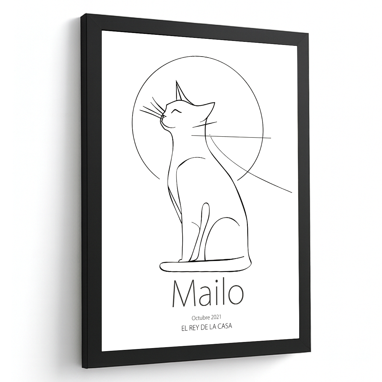 Lámina Personalizada Gato Regalo De Diseño Para Momentos Unicos. Ideal Para Eventos. Cumpleaños, Aniversarios, Nacimientos