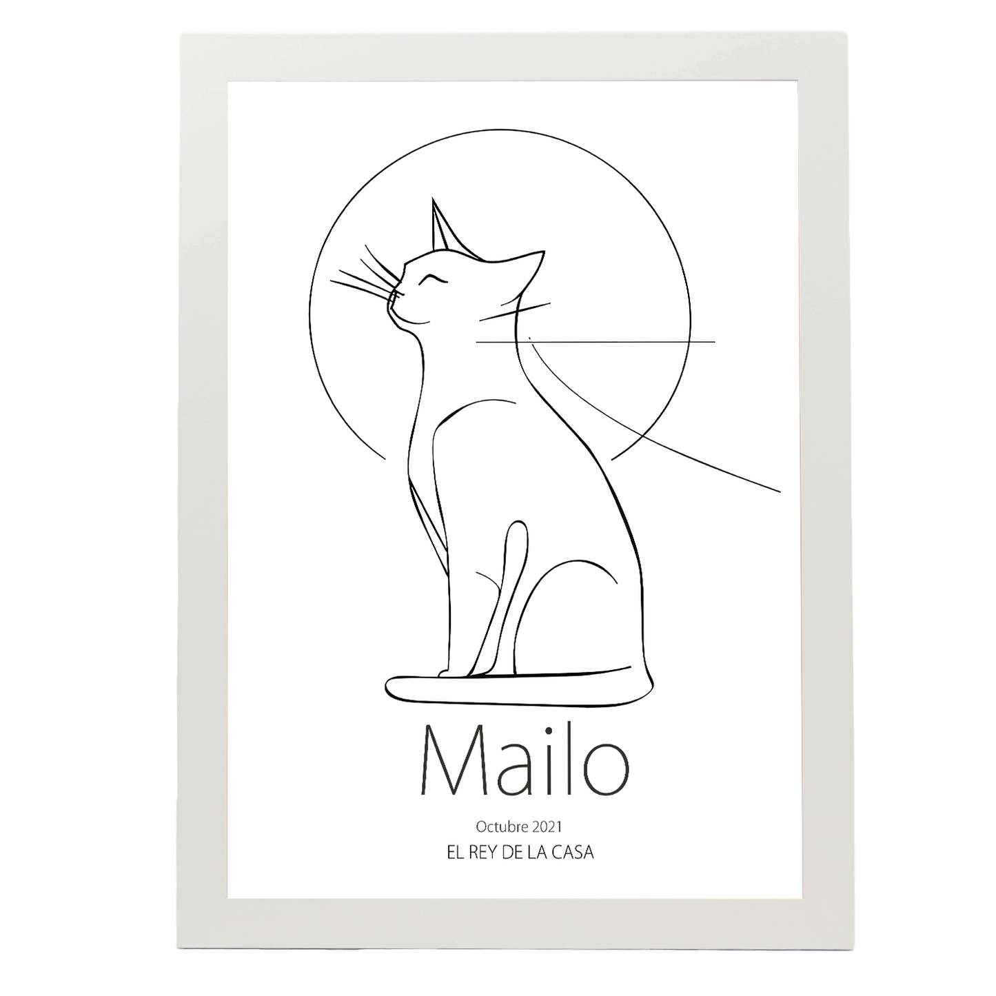 Lámina Personalizada Gato Regalo De Diseño Para Momentos Unicos. Ideal Para Eventos. Cumpleaños, Aniversarios, Nacimientos