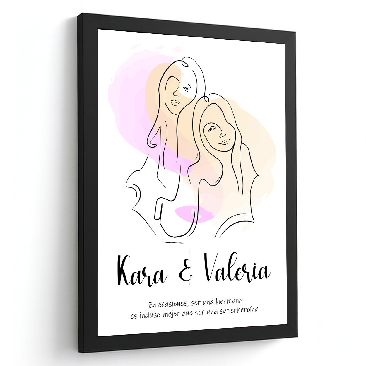 Lámina Personalizada Hermanas Con Sus Nombres Y Frase Superheroinas Regalo De Diseño Para Momentos Unicos. Ideal Para Eventos. Cumpleaños, Aniversarios, Nacimientos