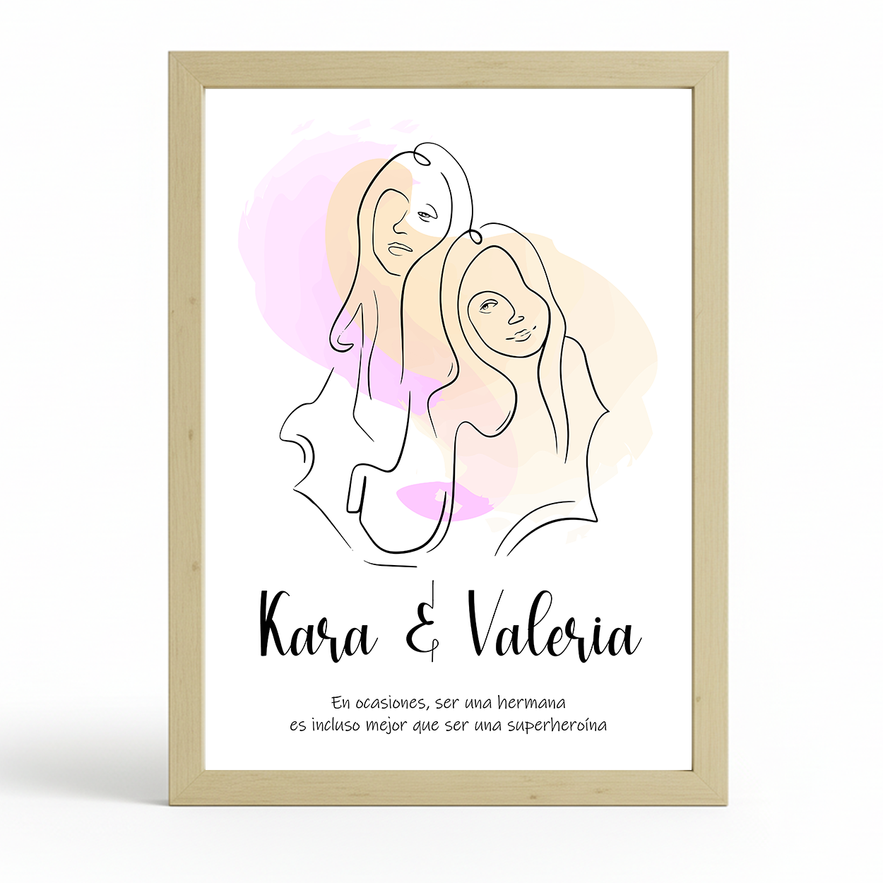 Lámina Personalizada Hermanas Con Sus Nombres Y Frase Superheroinas Regalo De Diseño Para Momentos Unicos. Ideal Para Eventos. Cumpleaños, Aniversarios, Nacimientos