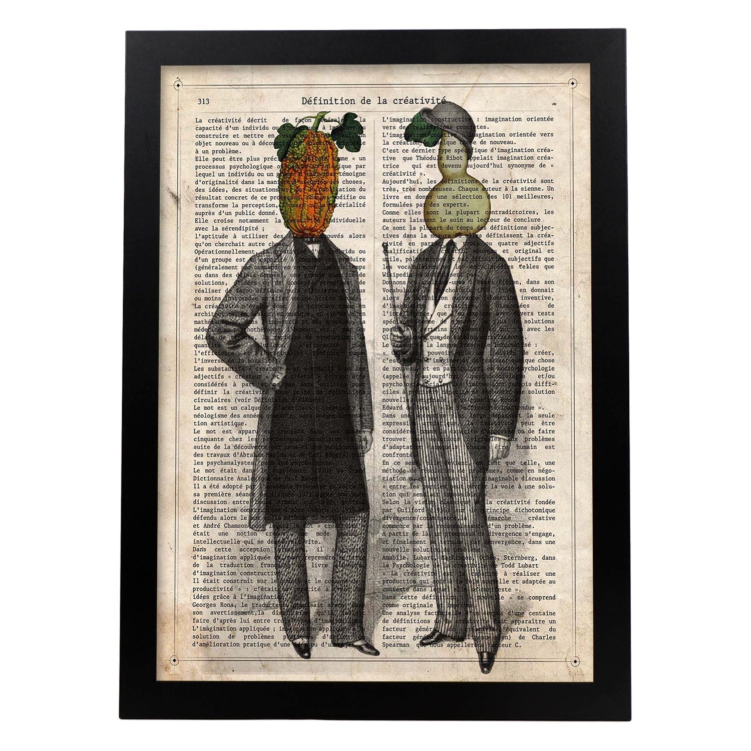 Poster de Calabazas. Láminas de frutas y verduras con definiciones. Ilustraciones de alimentacion vegetariana.-Artwork-Nacnic-A4-Marco Negro-Nacnic Estudio SL