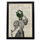 Poster de verduras humanas. Lámina Miss Coliflor. Cuadros de humanos con cabezas de verdura.-Artwork-Nacnic-A3-Marco Negro-Nacnic Estudio SL