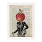 Poster de verduras humanas. Lámina Miss Manzana. Cuadros de humanos con cabezas de verdura.-Artwork-Nacnic-A3-Marco Blanco-Nacnic Estudio SL