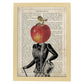 Poster de verduras humanas. Lámina Miss Manzana. Cuadros de humanos con cabezas de verdura.-Artwork-Nacnic-A4-Marco Madera clara-Nacnic Estudio SL