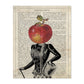 Poster de verduras humanas. Lámina Miss Manzana. Cuadros de humanos con cabezas de verdura.-Artwork-Nacnic-A4-Sin marco-Nacnic Estudio SL