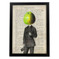 Poster de verduras humanas. Lámina Mr. Manzana. Cuadros de humanos con cabezas de verdura.-Artwork-Nacnic-A4-Marco Negro-Nacnic Estudio SL