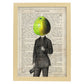 Poster de verduras humanas. Lámina Mr. Manzana. Cuadros de humanos con cabezas de verdura.-Artwork-Nacnic-A4-Marco Madera clara-Nacnic Estudio SL