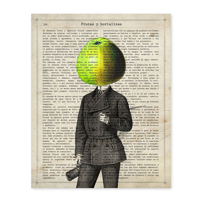 Poster de verduras humanas. Lámina Mr. Manzana. Cuadros de humanos con cabezas de verdura.-Artwork-Nacnic-A4-Sin marco-Nacnic Estudio SL