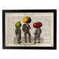 Poster de verduras humanas. Lámina Padre e hijos. Cuadros de humanos con cabezas de verdura.-Artwork-Nacnic-A3-Marco Negro-Nacnic Estudio SL