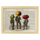 Poster de verduras humanas. Lámina Padre e hijos. Cuadros de humanos con cabezas de verdura.-Artwork-Nacnic-A3-Marco Madera clara-Nacnic Estudio SL