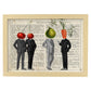 Poster de verduras humanas. Lámina Reunión de amigos. Cuadros de humanos con cabezas de verdura.-Artwork-Nacnic-A3-Marco Madera clara-Nacnic Estudio SL