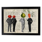 Poster de verduras humanas. Lámina Reunión de amigos. Cuadros de humanos con cabezas de verdura.-Artwork-Nacnic-A4-Marco Negro-Nacnic Estudio SL
