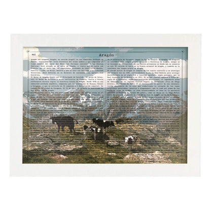 Poster de Aragon. Láminas de comunidades autónomas de España.-Artwork-Nacnic-A4-Marco Blanco-Nacnic Estudio SL