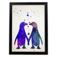 Poster de Pingüino estilo acuarela. Láminas de animales con estilo acuarela-Artwork-Nacnic-A3-Marco Negro-Nacnic Estudio SL