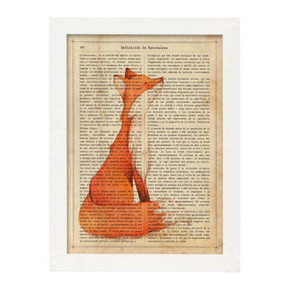 Poster de Foxy con definición. Láminas de animales con texto y definición. Diseño de interiores basado en animales.-Artwork-Nacnic-A4-Marco Blanco-Nacnic Estudio SL