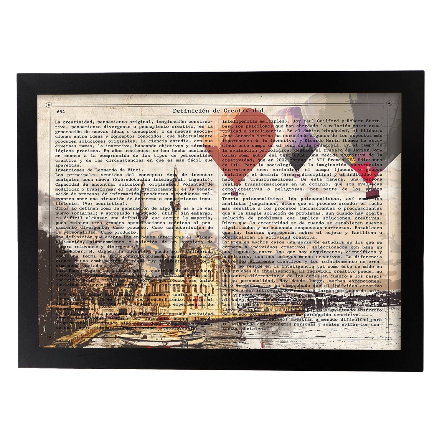 Poster de Estambul. Láminas e ilustraciones de ciudades del mundo y monumentos famosos.-Artwork-Nacnic-A4-Marco Negro-Nacnic Estudio SL