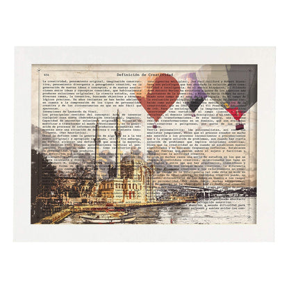 Poster de Estambul. Láminas e ilustraciones de ciudades del mundo y monumentos famosos.-Artwork-Nacnic-A4-Marco Blanco-Nacnic Estudio SL