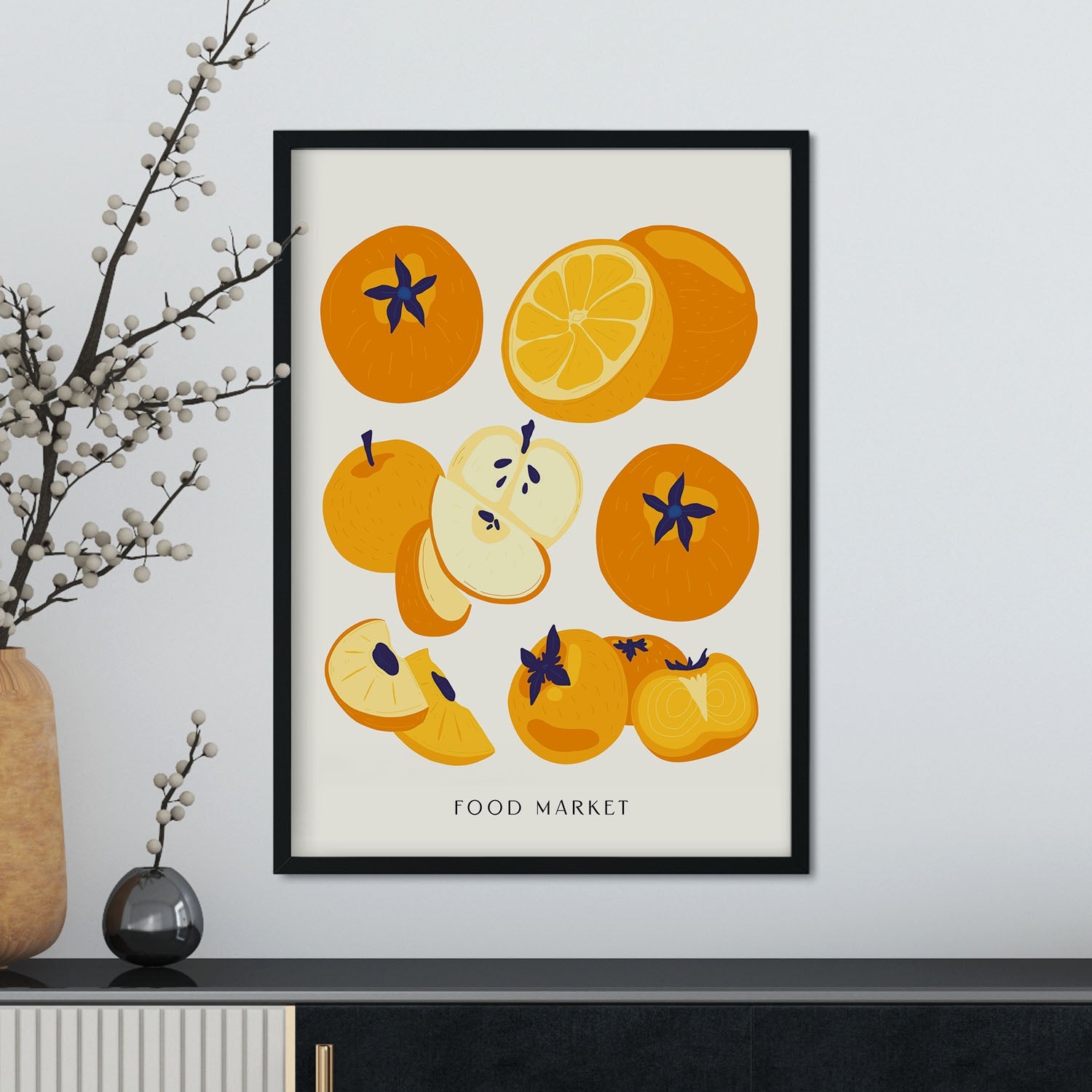Orange Colored Fruits-Artwork-Nacnic-Nacnic Estudio SL