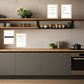 Set de 4 Cuadros Frases de Cocina Mensajes Póster Impresión Ilustración Letreros en Blanco y Negro Estilo moderno para decorar Cocina, Despensa, Comedor, Restaurante