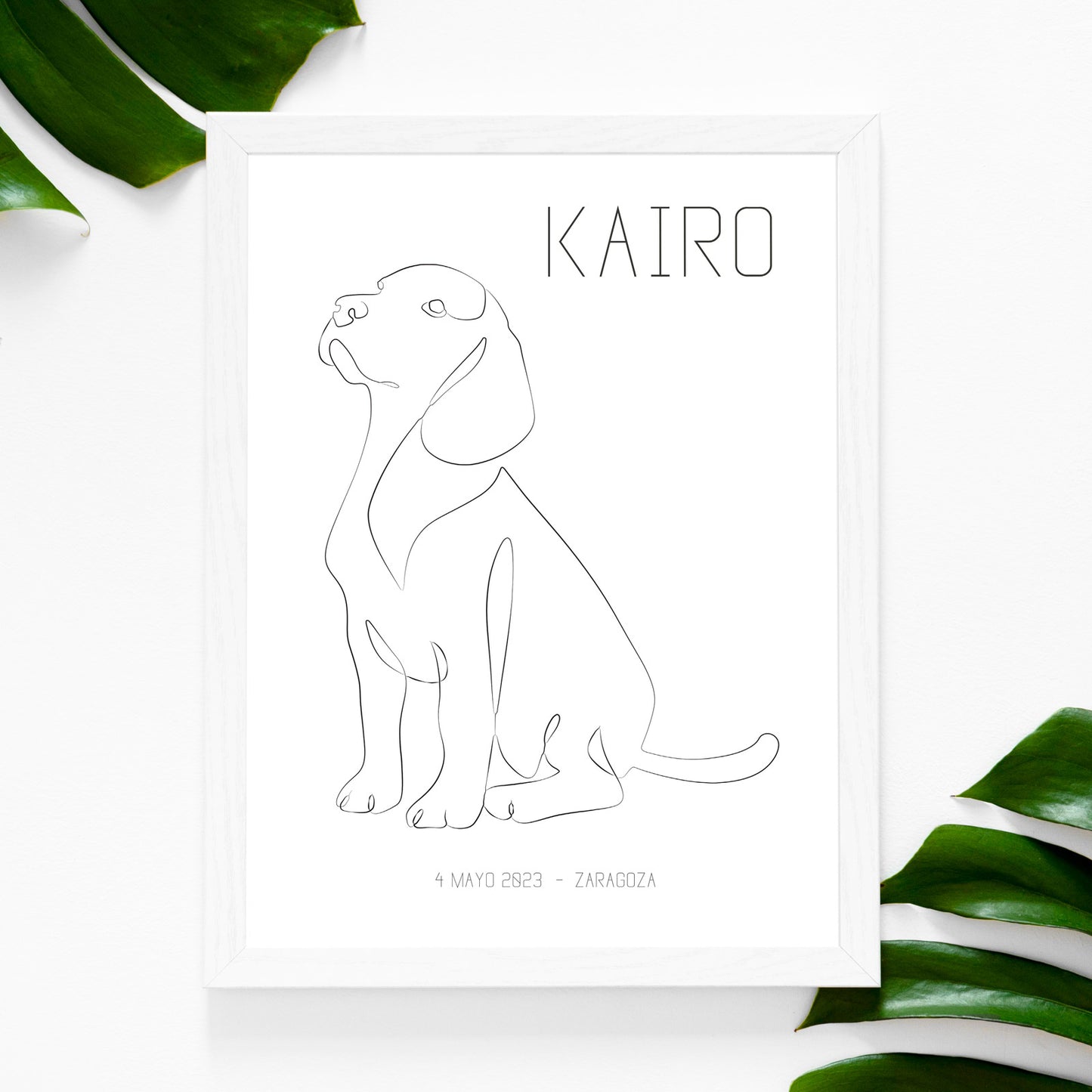 Lámina Personalizada Perro Con Nombre, Fecha De Nacimiento Y Lugar Regalo De Diseño Para Momentos Unicos. Ideal Para Eventos. Cumpleaños, Aniversarios