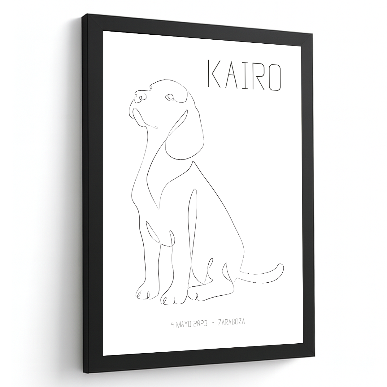 Lámina Personalizada Perro Con Nombre, Fecha De Nacimiento Y Lugar Regalo De Diseño Para Momentos Unicos. Ideal Para Eventos. Cumpleaños, Aniversarios