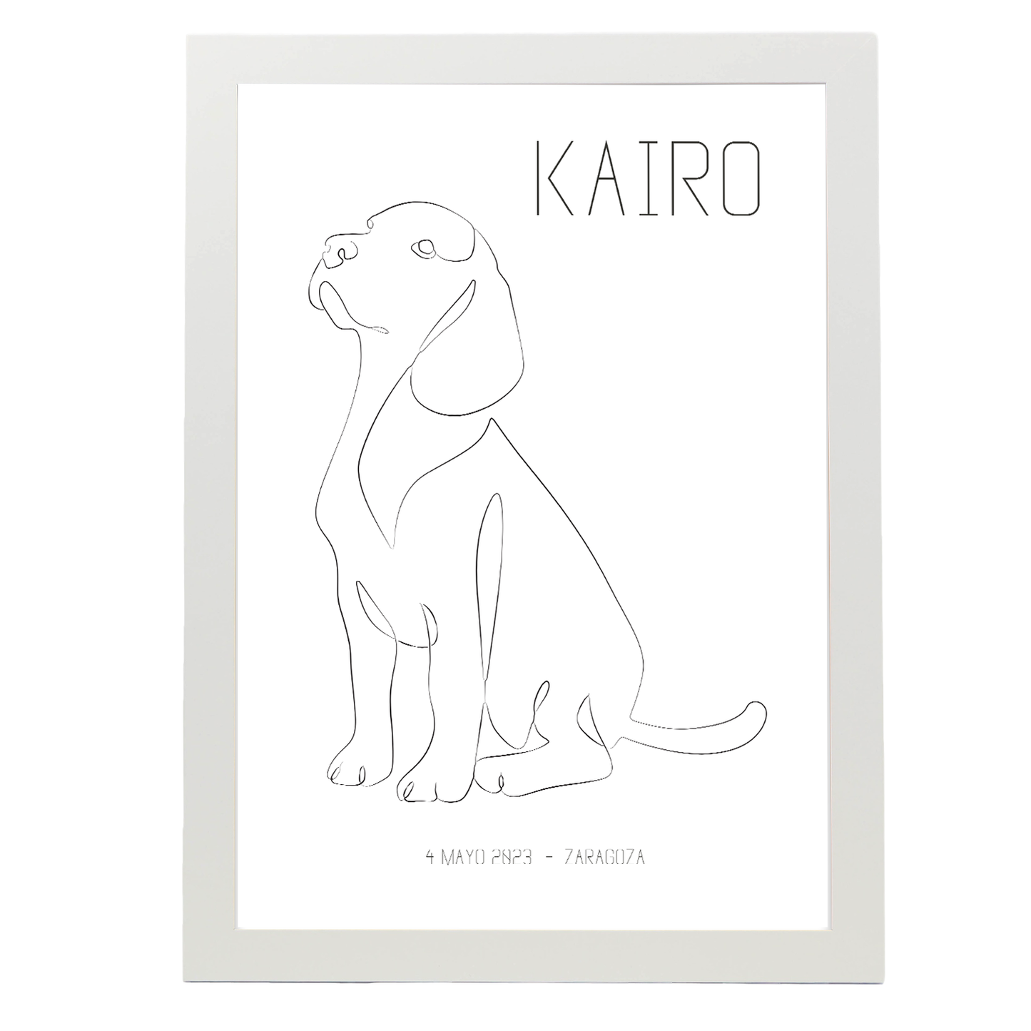 Lámina Personalizada Perro Con Nombre, Fecha De Nacimiento Y Lugar Regalo De Diseño Para Momentos Unicos. Ideal Para Eventos. Cumpleaños, Aniversarios