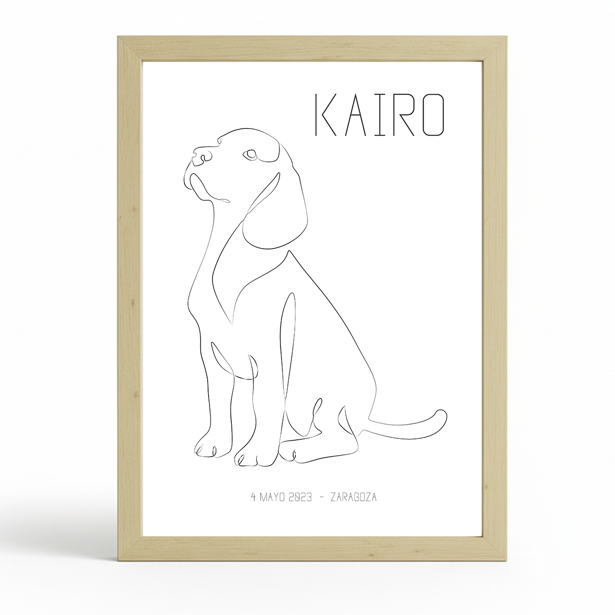 Lámina Personalizada Perro Con Nombre, Fecha De Nacimiento Y Lugar Regalo De Diseño Para Momentos Unicos. Ideal Para Eventos. Cumpleaños, Aniversarios