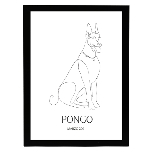 Lámina Personalizada Perro Grande Connombre, Fecha De Nacimiento Y Lugar Regalo De Diseño Para Momentos Unicos. Ideal Para Eventos. Cumpleaños, Aniversarios, Nacimientos