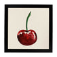 Poster cuadrado de Cereza sabrosa. Lámina de frutas y verduras de forma cuadrada, ilustrada con dibujos a color.-Artwork-Nacnic-25x25 cm-Marco Negro-Nacnic Estudio SL