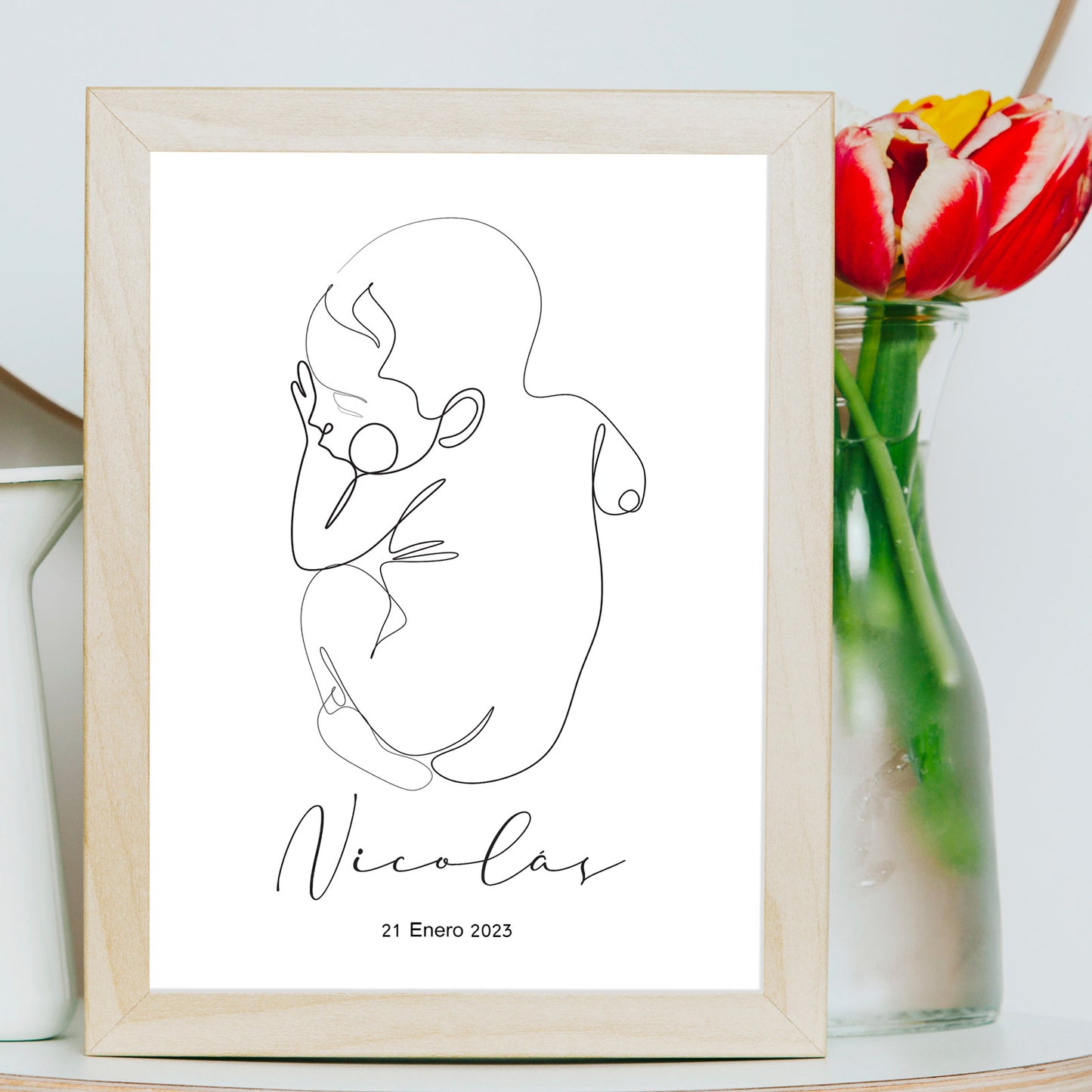 Lámina Personalizada Bebe Con Su Fecha De Nacicimiento Regalo De Diseño Para Momentos Unicos. Ideal Para Eventos. Cumpleaños, Aniversarios, Nacimientos