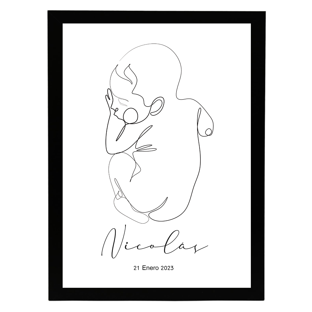 Lámina Personalizada Bebe Con Su Fecha De Nacicimiento Regalo De Diseño Para Momentos Unicos. Ideal Para Eventos. Cumpleaños, Aniversarios, Nacimientos