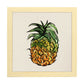 Poster cuadrado de Piña para todos. Lámina de frutas y verduras de forma cuadrada, ilustrada con dibujos a color.-Artwork-Nacnic-20x20 cm-Marco Madera clara-Nacnic Estudio SL