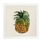 Poster cuadrado de Piña para todos. Lámina de frutas y verduras de forma cuadrada, ilustrada con dibujos a color.-Artwork-Nacnic-20x20 cm-Marco Blanco-Nacnic Estudio SL