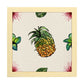 Poster cuadrado de Piñas con flor. Lámina de frutas y verduras de forma cuadrada, ilustrada con dibujos a color.-Artwork-Nacnic-20x20 cm-Marco Madera clara-Nacnic Estudio SL
