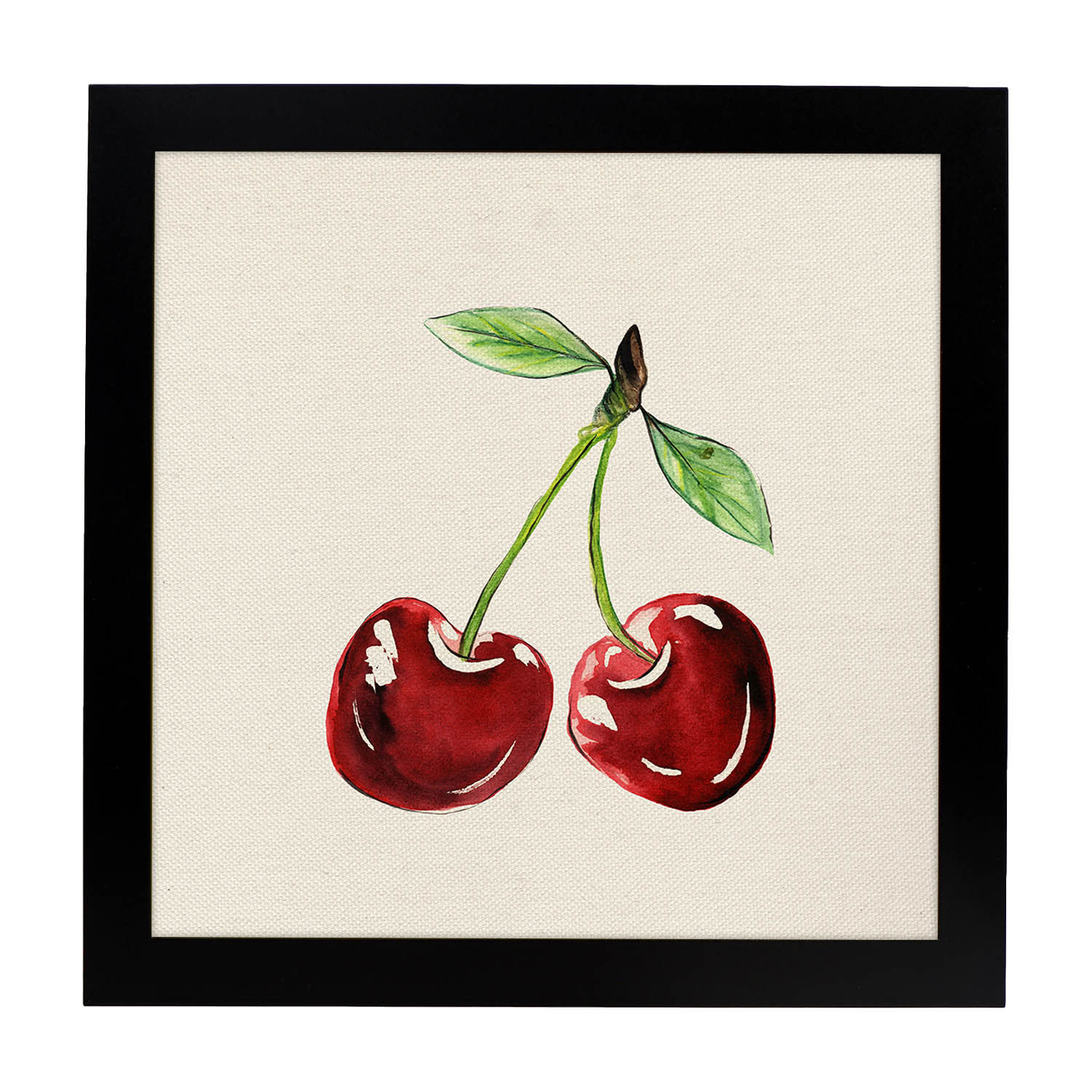 Poster cuadrado de Sabor de amor. Lámina de frutas y verduras de forma cuadrada, ilustrada con dibujos a color.-Artwork-Nacnic-20x20 cm-Marco Negro-Nacnic Estudio SL