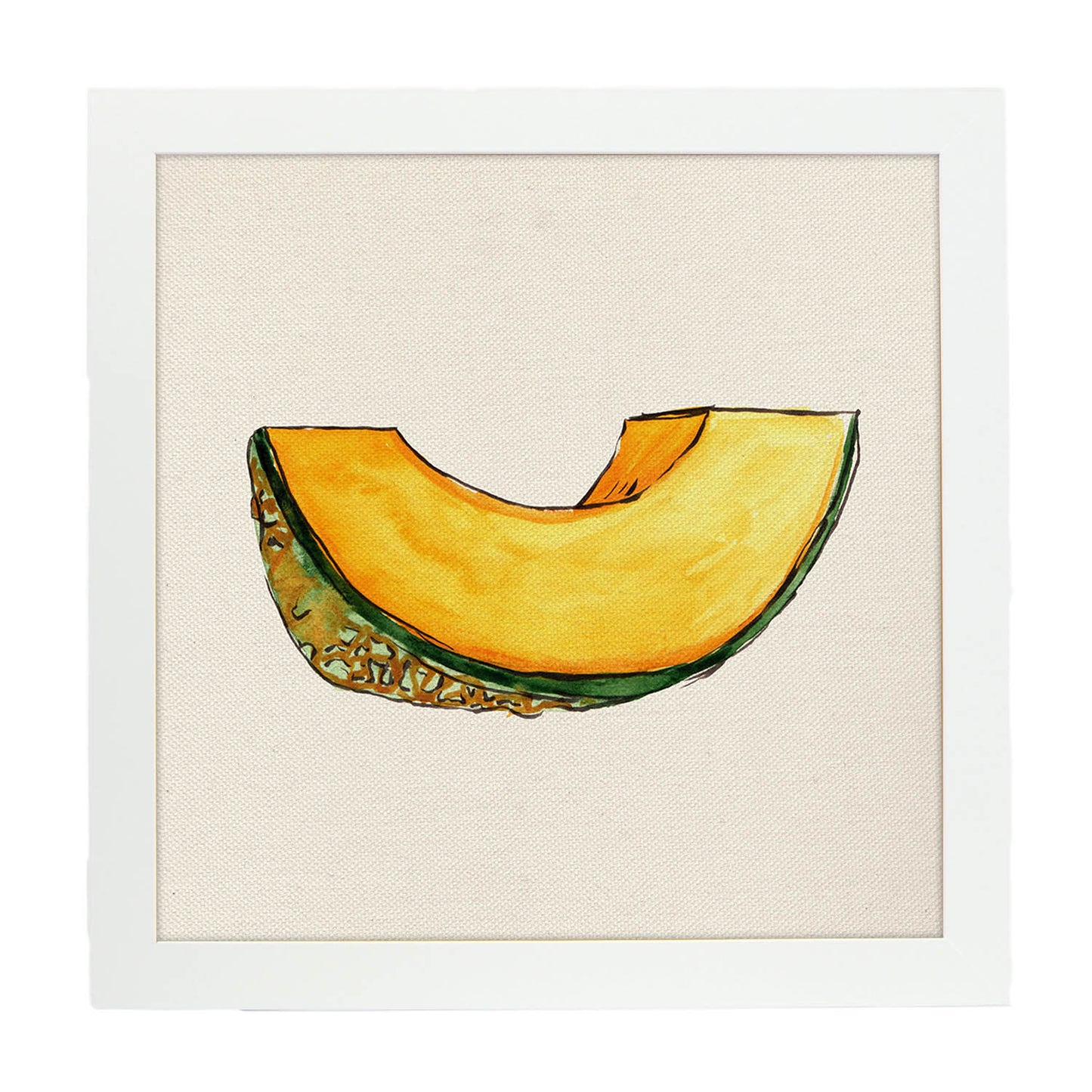 Poster cuadrado de Sabor natural. Lámina de frutas y verduras de forma cuadrada, ilustrada con dibujos a color.-Artwork-Nacnic-20x20 cm-Marco Blanco-Nacnic Estudio SL