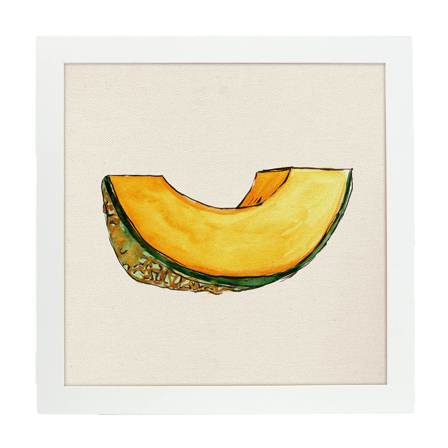 Poster cuadrado de Sabor natural. Lámina de frutas y verduras de forma cuadrada, ilustrada con dibujos a color.-Artwork-Nacnic-25x25 cm-Marco Blanco-Nacnic Estudio SL