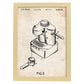 Poster con patente de Maquina de cafe pequeña. Lámina con diseño de patente antigua.-Artwork-Nacnic-A4-Marco Madera clara-Nacnic Estudio SL